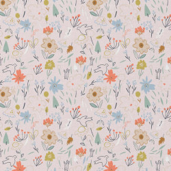 Printed Cotton NADEGE Petal / Coral